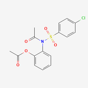 molecular formula C16H14ClNO5S B3452798 [2-[Acetyl-(4-chlorophenyl)sulfonylamino]phenyl] acetate 