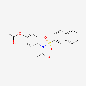 molecular formula C20H17NO5S B3452800 4-[acetyl(2-naphthylsulfonyl)amino]phenyl acetate 