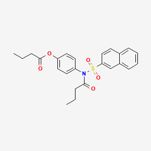 molecular formula C24H25NO5S B3452808 4-[butyryl(2-naphthylsulfonyl)amino]phenyl butyrate 