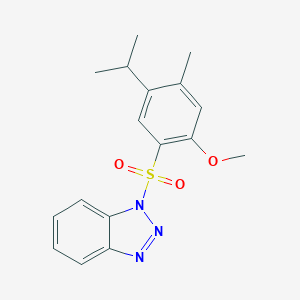 molecular formula C17H19N3O3S B345281 1-((5-isopropyl-2-methoxy-4-methylphenyl)sulfonyl)-1H-benzo[d][1,2,3]triazole CAS No. 398996-78-6