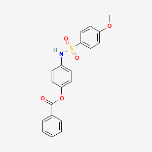 molecular formula C20H17NO5S B3452811 4-{[(4-methoxyphenyl)sulfonyl]amino}phenyl benzoate 