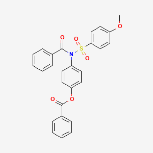 molecular formula C27H21NO6S B3452813 [4-[Benzoyl-(4-methoxyphenyl)sulfonylamino]phenyl] benzoate 