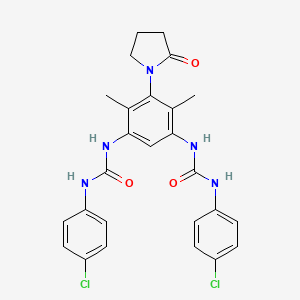 molecular formula C26H25Cl2N5O3 B3452847 N',N'''-[4,6-dimethyl-5-(2-oxo-1-pyrrolidinyl)-1,3-phenylene]bis[N-(4-chlorophenyl)urea] 