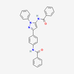 molecular formula C29H22N4O2 B3452870 N-{3-[4-(benzoylamino)phenyl]-1-phenyl-1H-pyrazol-5-yl}benzamide 