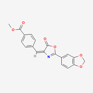 molecular formula C19H13NO6 B3452884 methyl 4-{[2-(1,3-benzodioxol-5-yl)-5-oxo-1,3-oxazol-4(5H)-ylidene]methyl}benzoate 