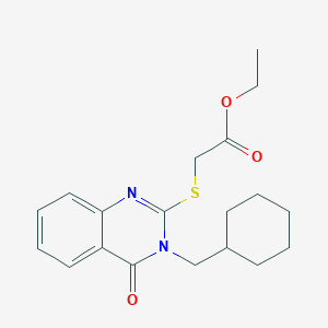 molecular formula C19H24N2O3S B3452891 ethyl {[3-(cyclohexylmethyl)-4-oxo-3,4-dihydro-2-quinazolinyl]thio}acetate 