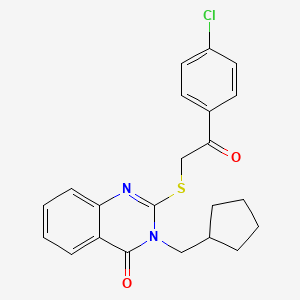 2-{[2-(4-chlorophenyl)-2-oxoethyl]thio}-3-(cyclopentylmethyl)-4(3H)-quinazolinone