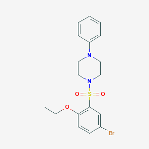 molecular formula C18H21BrN2O3S B345292 1-(5-Bromo-2-ethoxyphenyl)sulfonyl-4-phenylpiperazine CAS No. 400064-71-3