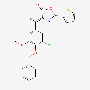 molecular formula C22H16ClNO4S B3452941 4-[4-(benzyloxy)-3-chloro-5-methoxybenzylidene]-2-(2-thienyl)-1,3-oxazol-5(4H)-one 