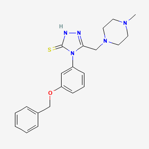 molecular formula C21H25N5OS B3452951 3-[(4-methylpiperazin-1-yl)methyl]-4-(3-phenylmethoxyphenyl)-1H-1,2,4-triazole-5-thione 