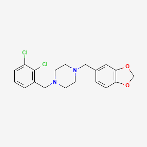 molecular formula C19H20Cl2N2O2 B3452954 1-(1,3-Benzodioxol-5-ylmethyl)-4-[(2,3-dichlorophenyl)methyl]piperazine 