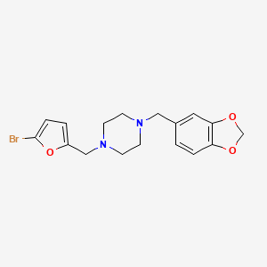 1-(1,3-benzodioxol-5-ylmethyl)-4-[(5-bromofuran-2-yl)methyl]piperazine