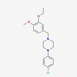 molecular formula C20H25ClN2O2 B3452966 1-(4-Chlorophenyl)-4-[(3-ethoxy-4-methoxyphenyl)methyl]piperazine 