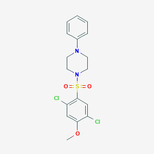 molecular formula C17H18Cl2N2O3S B345301 1-(2,5-Dichloro-4-methoxyphenyl)sulfonyl-4-phenylpiperazine CAS No. 433694-80-5