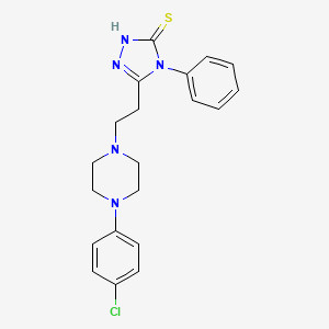 molecular formula C20H22ClN5S B3453035 5-{2-[4-(4-chlorophenyl)-1-piperazinyl]ethyl}-4-phenyl-2,4-dihydro-3H-1,2,4-triazole-3-thione 