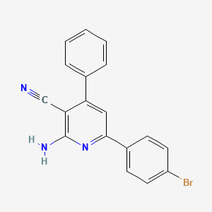 molecular formula C18H12BrN3 B3453038 2-Amino-6-(4-bromophenyl)-4-phenylpyridine-3-carbonitrile 