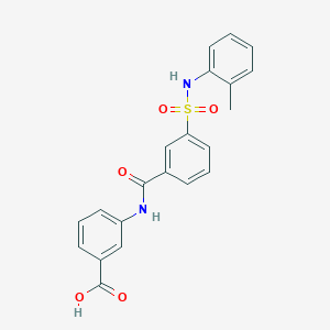 molecular formula C21H18N2O5S B3453060 3-[(3-{[(2-methylphenyl)amino]sulfonyl}benzoyl)amino]benzoic acid 