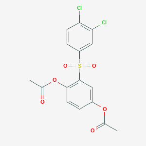 molecular formula C16H12Cl2O6S B3453067 2-[(3,4-dichlorophenyl)sulfonyl]-1,4-phenylene diacetate 