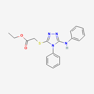 molecular formula C18H18N4O2S B3453069 ethyl [(5-anilino-4-phenyl-4H-1,2,4-triazol-3-yl)thio]acetate 