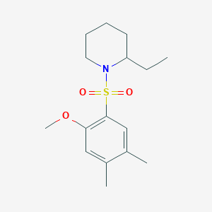 molecular formula C16H25NO3S B345307 2-Ethyl-1-(2-methoxy-4,5-dimethylphenyl)sulfonylpiperidine CAS No. 496015-51-1