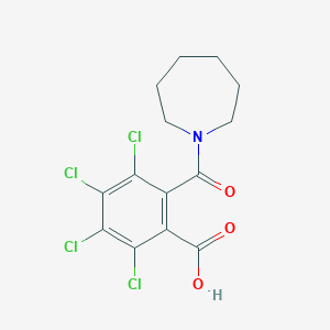 molecular formula C14H13Cl4NO3 B3453082 2-(1-azepanylcarbonyl)-3,4,5,6-tetrachlorobenzoic acid 