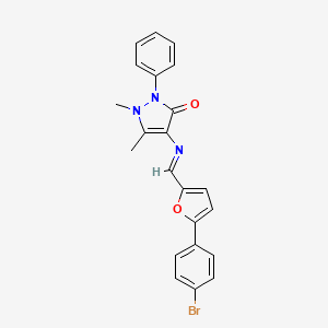 4-({[5-(4-bromophenyl)-2-furyl]methylene}amino)-1,5-dimethyl-2-phenyl-1,2-dihydro-3H-pyrazol-3-one