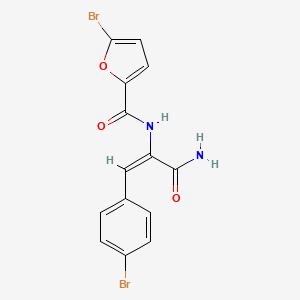 molecular formula C14H10Br2N2O3 B3453128 N-[1-(aminocarbonyl)-2-(4-bromophenyl)vinyl]-5-bromo-2-furamide 