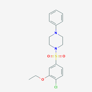 molecular formula C18H21ClN2O3S B345313 1-(4-Chloro-3-ethoxyphenyl)sulfonyl-4-phenylpiperazine CAS No. 865611-66-1