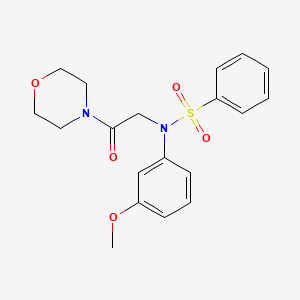 molecular formula C19H22N2O5S B3453141 N-(3-methoxyphenyl)-N-[2-(morpholin-4-yl)-2-oxoethyl]benzenesulfonamide CAS No. 6212-60-8