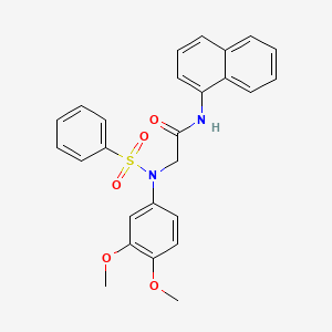 2-[N-(benzenesulfonyl)-3,4-dimethoxyanilino]-N-naphthalen-1-ylacetamide