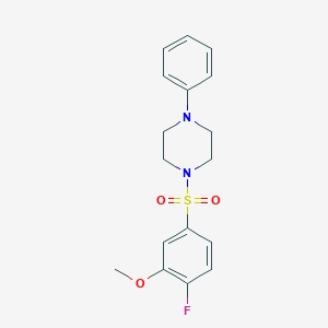 molecular formula C17H19FN2O3S B345316 1-(4-Fluoro-3-methoxyphenyl)sulfonyl-4-phenylpiperazine CAS No. 691381-16-5