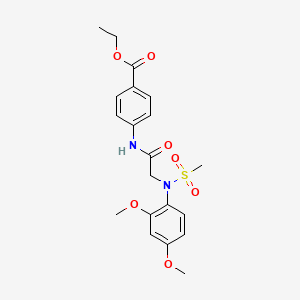 molecular formula C20H24N2O7S B3453160 ethyl 4-{[N-(2,4-dimethoxyphenyl)-N-(methylsulfonyl)glycyl]amino}benzoate 