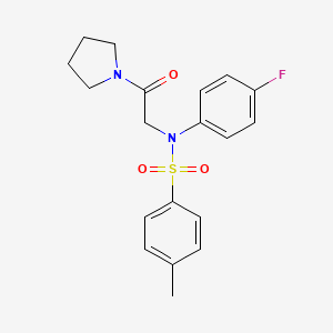 N-(4-fluorophenyl)-4-methyl-N-[2-oxo-2-(1-pyrrolidinyl)ethyl]benzenesulfonamide