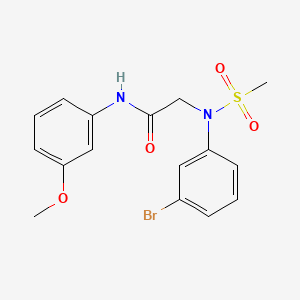 molecular formula C16H17BrN2O4S B3453176 2-(3-bromo-N-methylsulfonylanilino)-N-(3-methoxyphenyl)acetamide 