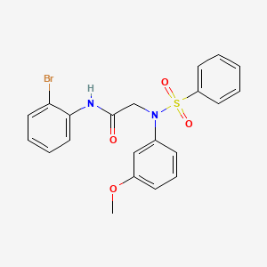 2-[N-(benzenesulfonyl)-3-methoxyanilino]-N-(2-bromophenyl)acetamide