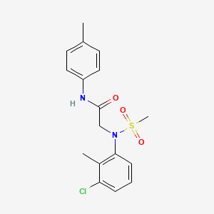 molecular formula C17H19ClN2O3S B3453202 N~2~-(3-chloro-2-methylphenyl)-N~1~-(4-methylphenyl)-N~2~-(methylsulfonyl)glycinamide 