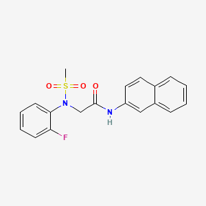 molecular formula C19H17FN2O3S B3453212 N~2~-(2-fluorophenyl)-N~2~-(methylsulfonyl)-N~1~-2-naphthylglycinamide 