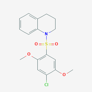 molecular formula C17H18ClNO4S B345323 1-[(4-Chloro-2,5-dimethoxyphenyl)sulfonyl]-1,2,3,4-tetrahydroquinoline CAS No. 701217-17-6