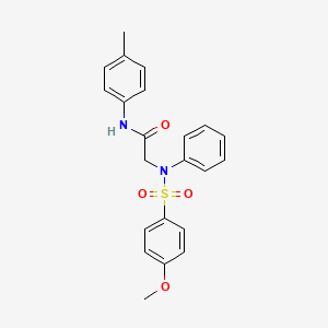 molecular formula C22H22N2O4S B3453265 N~2~-[(4-methoxyphenyl)sulfonyl]-N~1~-(4-methylphenyl)-N~2~-phenylglycinamide 