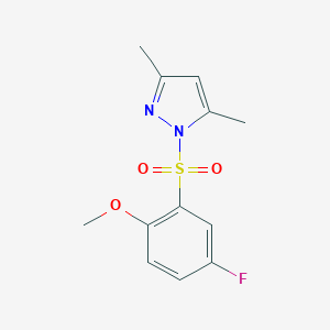 molecular formula C12H13FN2O3S B345328 1-(5-Fluoro-2-methoxy-benzenesulfonyl)-3,5-dimethyl-1H-pyrazole CAS No. 957355-13-4