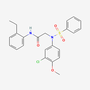 molecular formula C23H23ClN2O4S B3453291 N~2~-(3-chloro-4-methoxyphenyl)-N~1~-(2-ethylphenyl)-N~2~-(phenylsulfonyl)glycinamide 