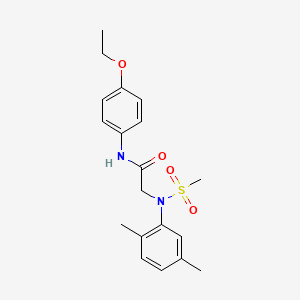 molecular formula C19H24N2O4S B3453315 N~2~-(2,5-dimethylphenyl)-N~1~-(4-ethoxyphenyl)-N~2~-(methylsulfonyl)glycinamide 