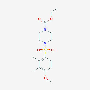 molecular formula C16H24N2O5S B345333 Ethyl 4-[(4-methoxy-2,3-dimethylphenyl)sulfonyl]piperazinecarboxylate CAS No. 700852-94-4