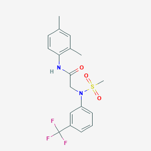 molecular formula C18H19F3N2O3S B3453339 N~1~-(2,4-dimethylphenyl)-N~2~-(methylsulfonyl)-N~2~-[3-(trifluoromethyl)phenyl]glycinamide 