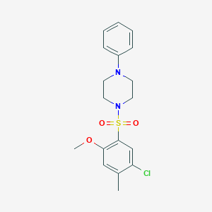 molecular formula C18H21ClN2O3S B345334 1-(5-Chloro-2-methoxy-4-methylphenyl)sulfonyl-4-phenylpiperazine CAS No. 701924-23-4