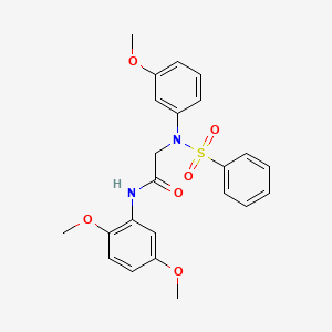 2-[N-(benzenesulfonyl)-3-methoxyanilino]-N-(2,5-dimethoxyphenyl)acetamide