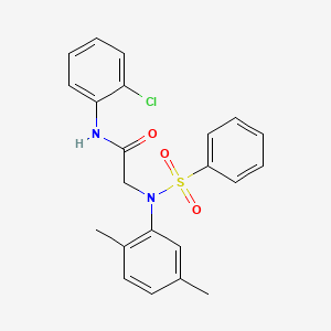 molecular formula C22H21ClN2O3S B3453346 N~1~-(2-chlorophenyl)-N~2~-(2,5-dimethylphenyl)-N~2~-(phenylsulfonyl)glycinamide 