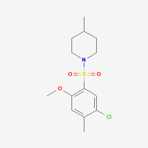 molecular formula C14H20ClNO3S B345335 1-(5-Chloro-2-methoxy-4-methylphenyl)sulfonyl-4-methylpiperidine CAS No. 797769-80-3