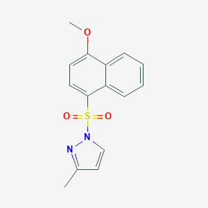 molecular formula C15H14N2O3S B345336 1-[(4-methoxynaphthalen-1-yl)sulfonyl]-3-methyl-1H-pyrazole CAS No. 957484-27-4