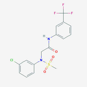 molecular formula C16H14ClF3N2O3S B3453371 N~2~-(3-chlorophenyl)-N~2~-(methylsulfonyl)-N~1~-[3-(trifluoromethyl)phenyl]glycinamide 